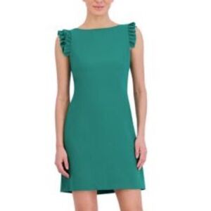 Jessica Howard Green Teal Ruffle Sleeve Mini Dress